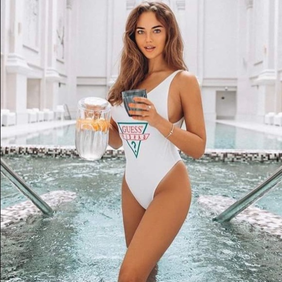 New GUESS X J Balvin One-Piece Logo Swimsuit SZ XL - Picture 4 of 5